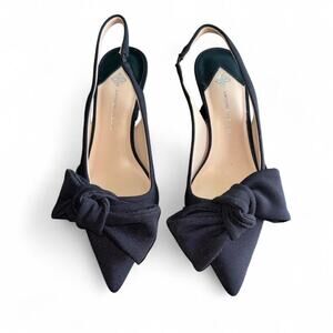 Antonio Melani size 7 black bow slingback heels